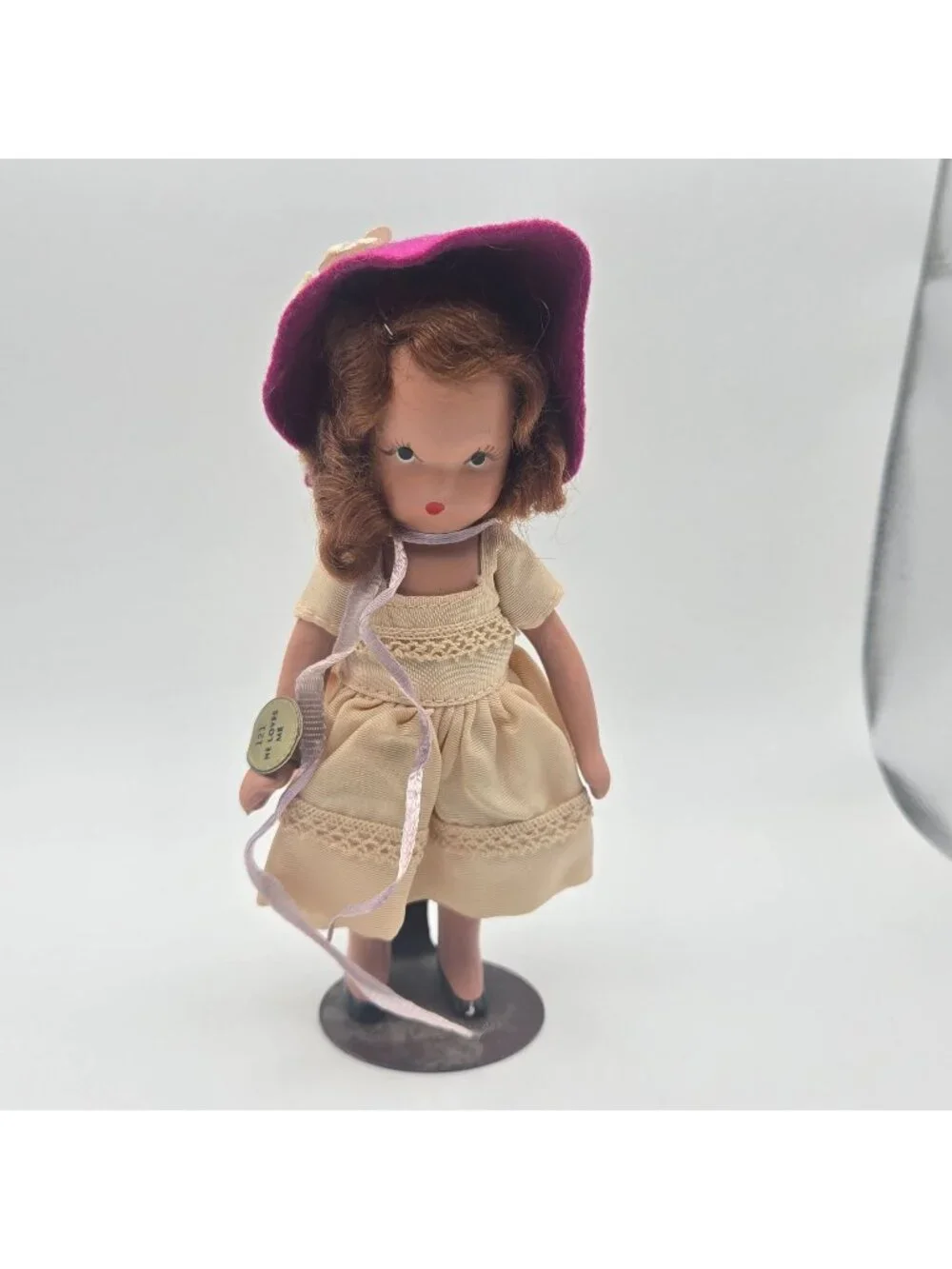 Antique Nancy Ann Story Book Doll He Loves Me 121 With Stand Bisque